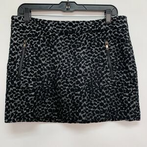 W118 by Walter Baker Women's Skirt Small Gray Black Animal Print Wool Blend